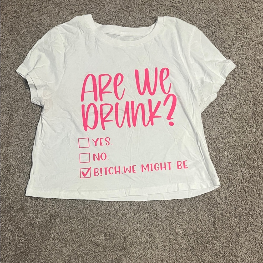 Universal Thread White and Pink Graphic Tee